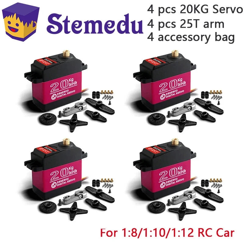 4PCS RC Servo 20KG DS3218 Pro Digital Servo 0.09S Metal Gear For 1/8 1/10 Cars