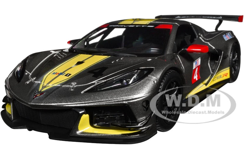 2020 CHEVROLET CORVETTE C8.R #4 SILVER 1/24 DIECAST MODEL CAR BY BBURAGO 28024