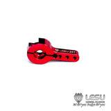 Red metal steering gear arm M2 with mounting holes for 1/14 RC models