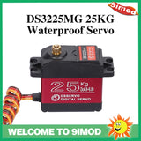 Black waterproof digital RC servo with red 25kg label and multi-wire harness