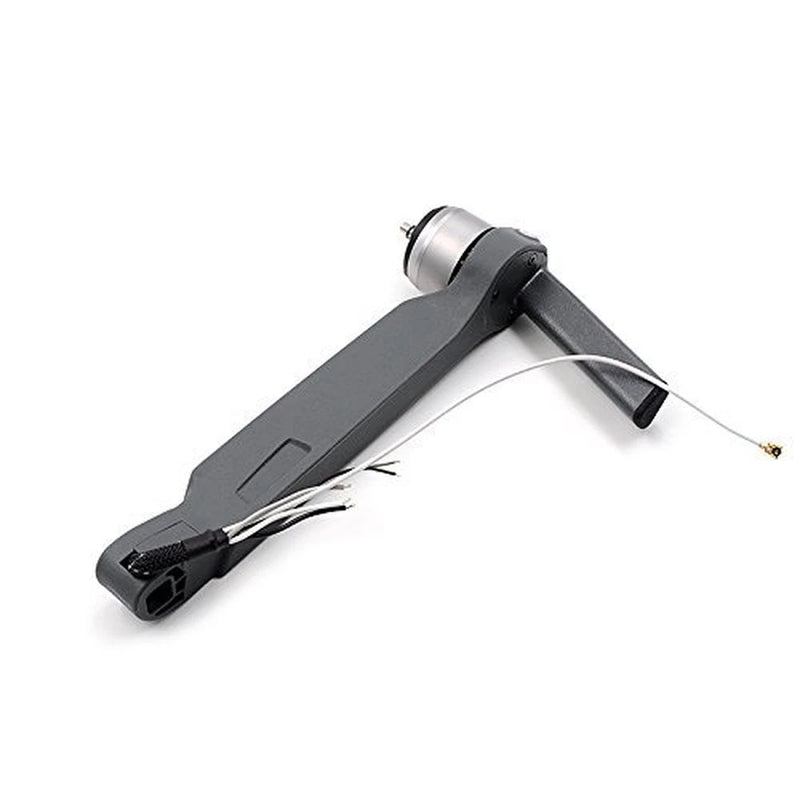 DJI Mavic Pro motor arm repair part with motor housing and attached wires, dark gray/black