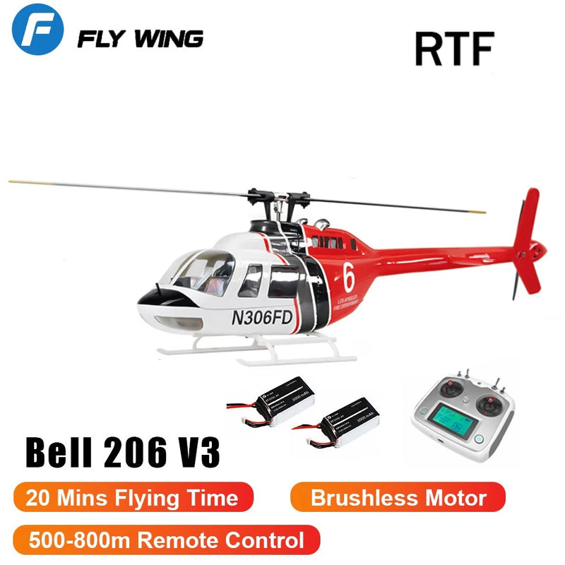 FlyWing Bell 206 V3 1:16 RC Helicopters RTF 6CH Brushless GPS Hovering Aircraft