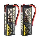 5200mAh 2S LiPo Battery 80C 7.4V Hard Case for RC Cars, Trucks, Drones - 2 Pack Battery