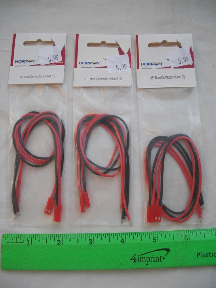 Lot of 3 Horizon Hobby DYNC0044 JST Male Connector with Lead, R/C Plane Airplane