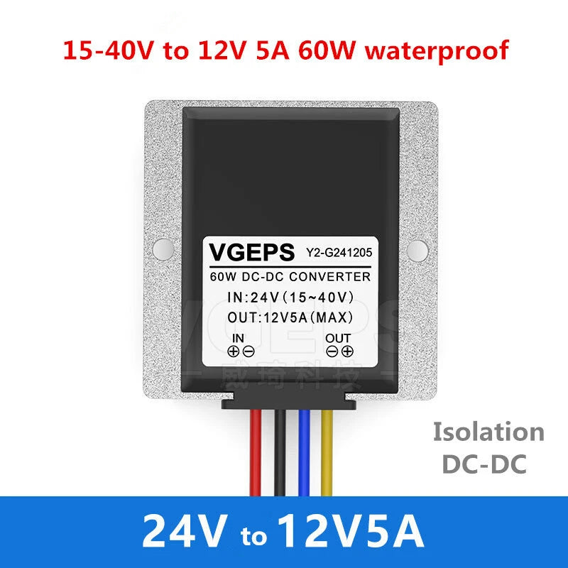 15-40V to 12V 5A 60W automotive isolated power regulator 100V to 12V