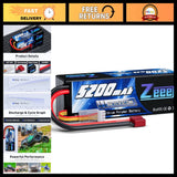 5200mAh 11.1V 3S Lipo Battery 80C T Connector - High Performance RC Power Battery