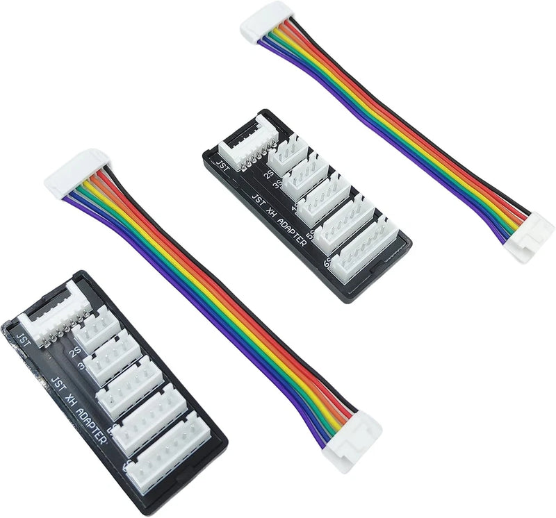 2-pack JST-XH balance adapter boards with rainbow JST cables