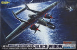 1:48 P-61B Black Widow aircraft model, dark gray twin-engine fighter plane
