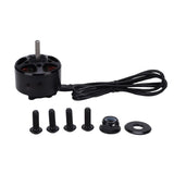 Brushless RC drone motor replacement with wiring, screws, and mounting hardware