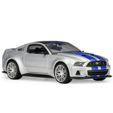 1/24 Ford Mustang Model Car Diecast Street Racer Toy Cars Metal Vehicles Silver
