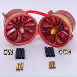 JP Hobby Full Metal CW + CCW Twin 80mm 12 Blade EDF Fan Unit 4S 6S For RC Jets