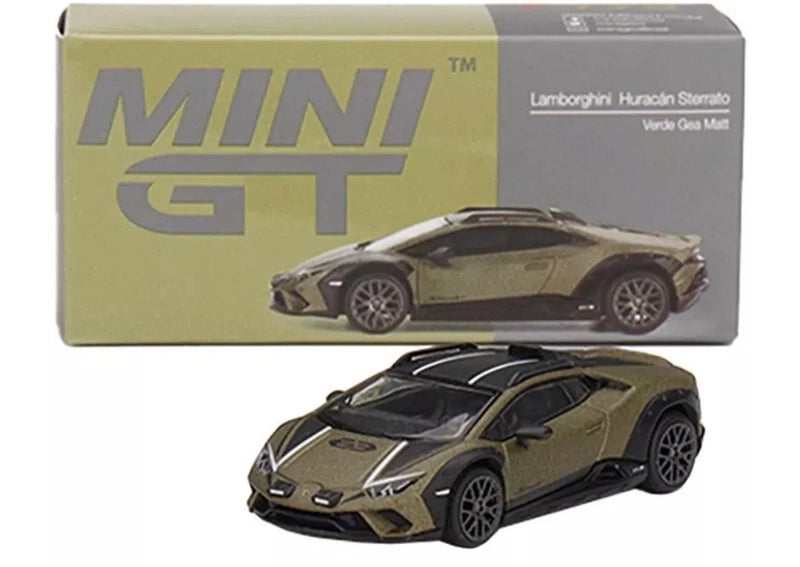 LAMBORGHINI HURACAN STERRATO MATT GREEN 1/64 DIECAST MODEL BY MINI GT MGT00779
