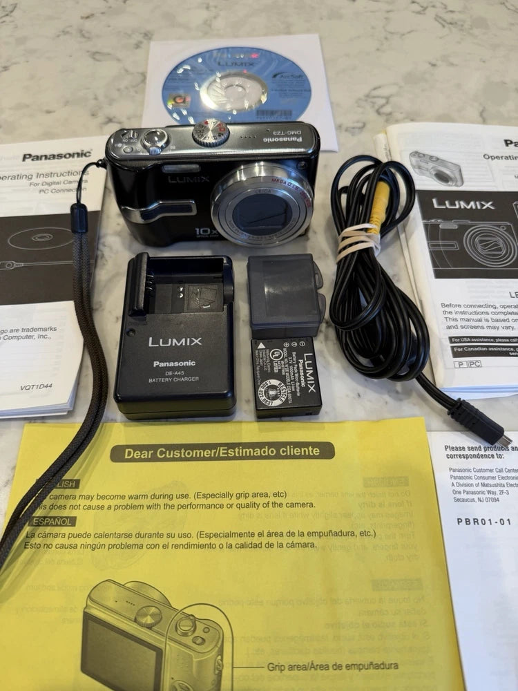 Panasonic Lumix DMC-TZ3 Digital Camera 10x Zoom Leica Lens Tested Bundle