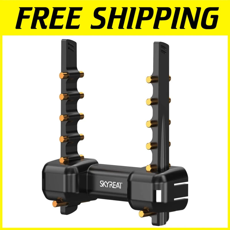 Black 5.8GHz Yagi-UDA drone controller antenna with two vertical elements and gold ports