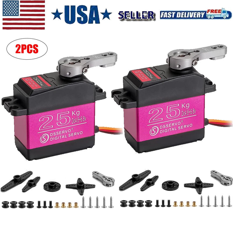 2pcs 25kg Metal Steering Digital Waterproof Servo High Torque DS3225 For RC Car