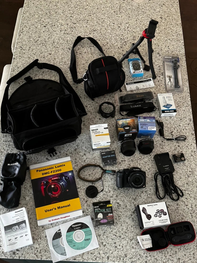 Panasonic Lumix DMC-FZ200 12.1 MP Digital Camera In Black?+ Accessories