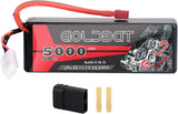 RC hard-case 3S LiPo battery pack, 5000mAh 50C, red wire with T connector