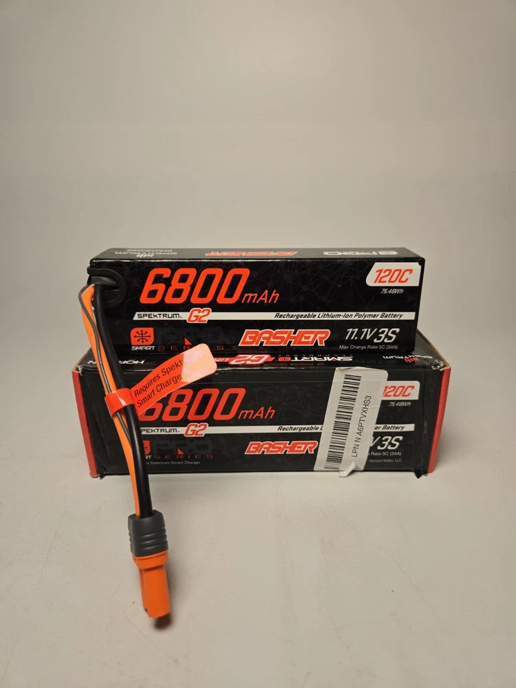 Spektrum Accessories 6800mAh 3S 11.1V Smart Pro Basher LiPo 120C IC5 SPMXB3S68 Battery