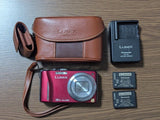 Panasonic LUMIX DMC-TZ20 Compact Camera Red with 2 Batteries & Charger From Japa