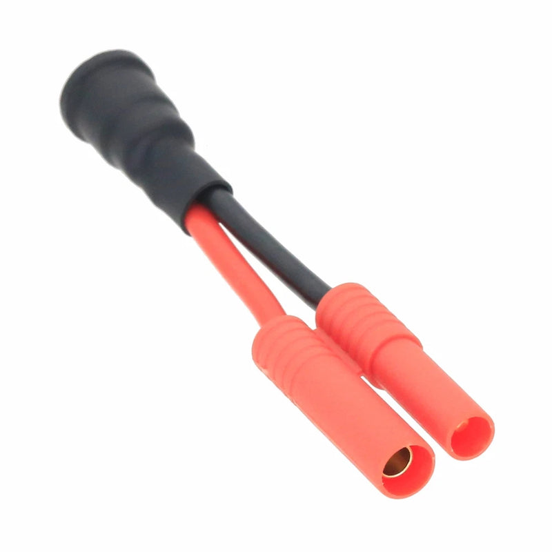 DC 5.5mm female socket to 4mm connector wire with red heatshrink