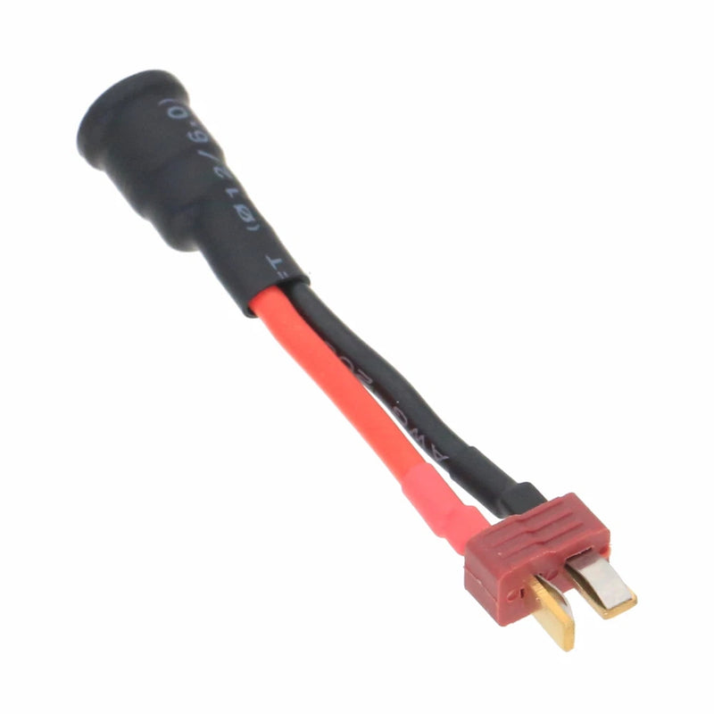 DC 5.5x2.1mm Female metal Socket to Deans Nylon T Plug Male cable 14AWG 5CM FPV