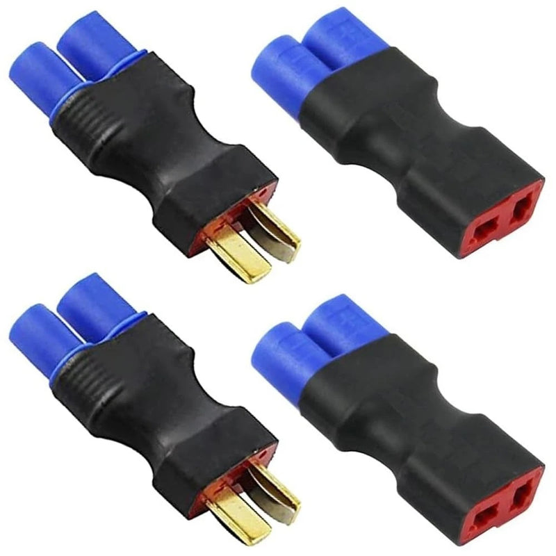 4 Pcs RC LiPo Battery Connector Adapter EC3 to T Plug Male Female ESC Charger Battery