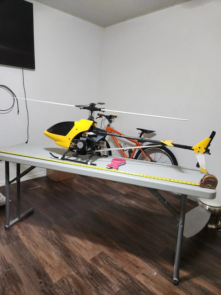 HUGE 6 Foot Vintage Remote Control Helicopter With Pull Start GASSER Gas Motor !