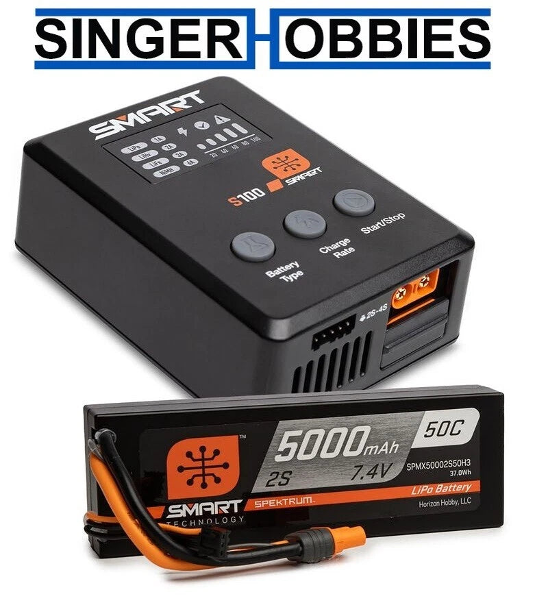 Spektrum SPMX-1031 Powerstage Surface Bundle 5000mAh 2S 50C LiPo Battery IC3 HH Battery