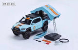 TG GCD 1:64 Tacoma Gulf Pickup Roof Tent Camping Truck Model Metal Diecast Car