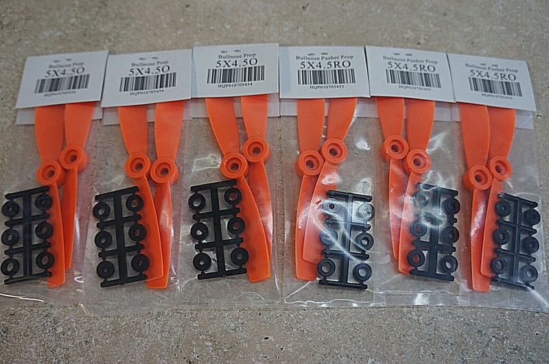 HQ Prop Orange 5x4.5 Bullnose 6-CCW/6-CW Propellers(12 props)