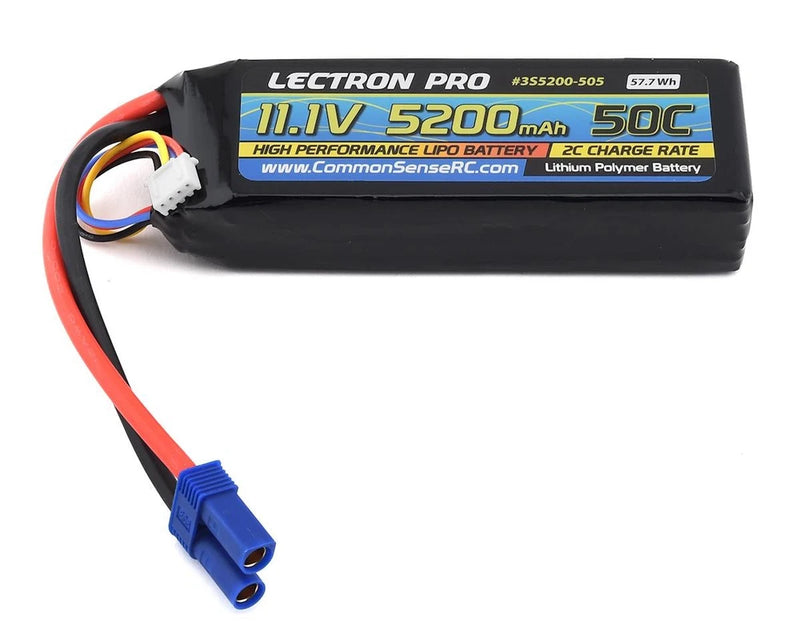 Common Sense RC Lectron Pro 3S 50C LiPo Battery w/EC5 (11.1V/5200mAh) Battery
