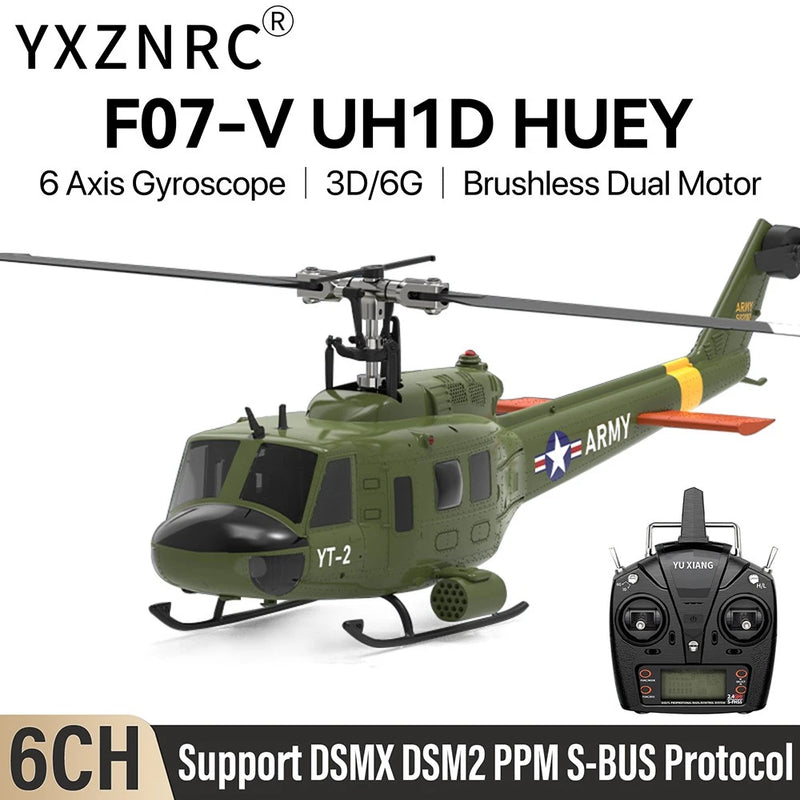 YUXIANG F07-V UH-1 Huey 6-Axis Gyro 6CH 3D Fly Brushless RC Helicopter BNF/RTF
