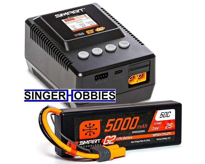 Spektrum SPMXPSS200 Smart G2 PowerStage 2S Bundle Smart LiPo Battery 5000MaH Battery