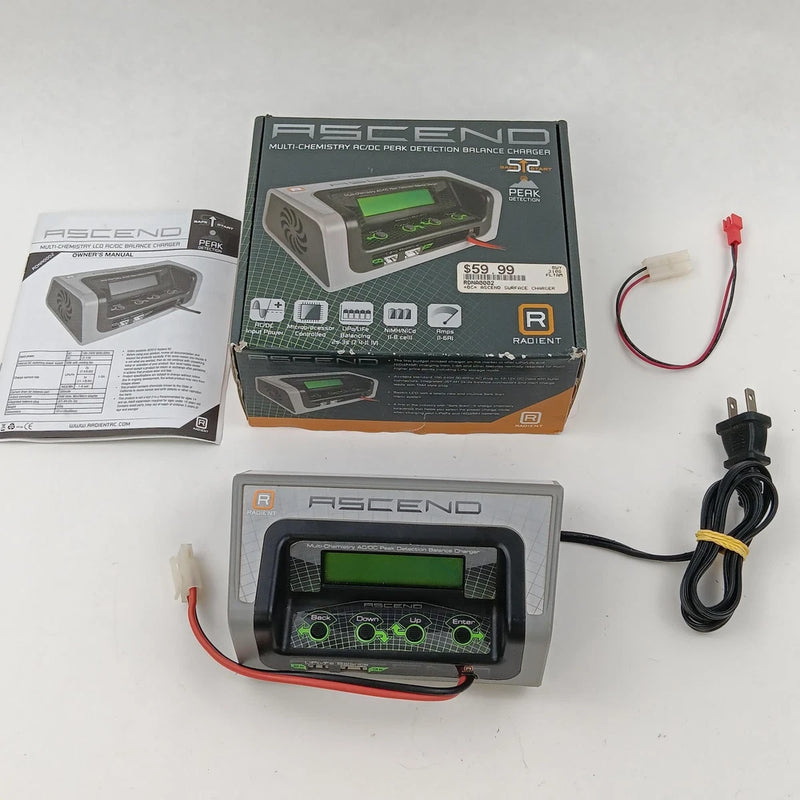 Radient Ascend LCD Multi-Chemistry AC/DC Balance Charger RDNAC002 RC LiPo NiMH Battery