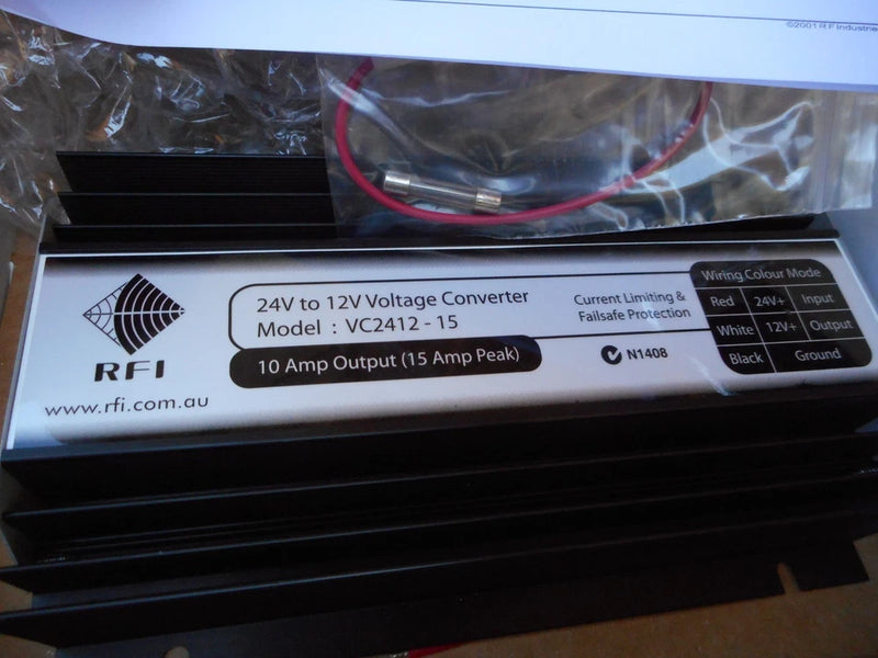 RFI INDUSTRIES VC2412-15 VOLTAGE CONVERTER 24-12V 15A  NEW IN BOX  LIQUIDATION