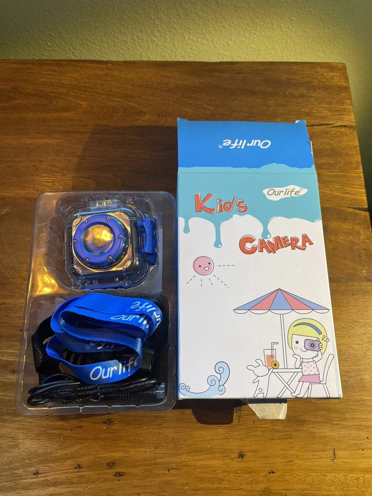 Ourlife Kids Camera, Selfie Waterproof Action Child Cameras,1080P 8MP 2.4 Inch