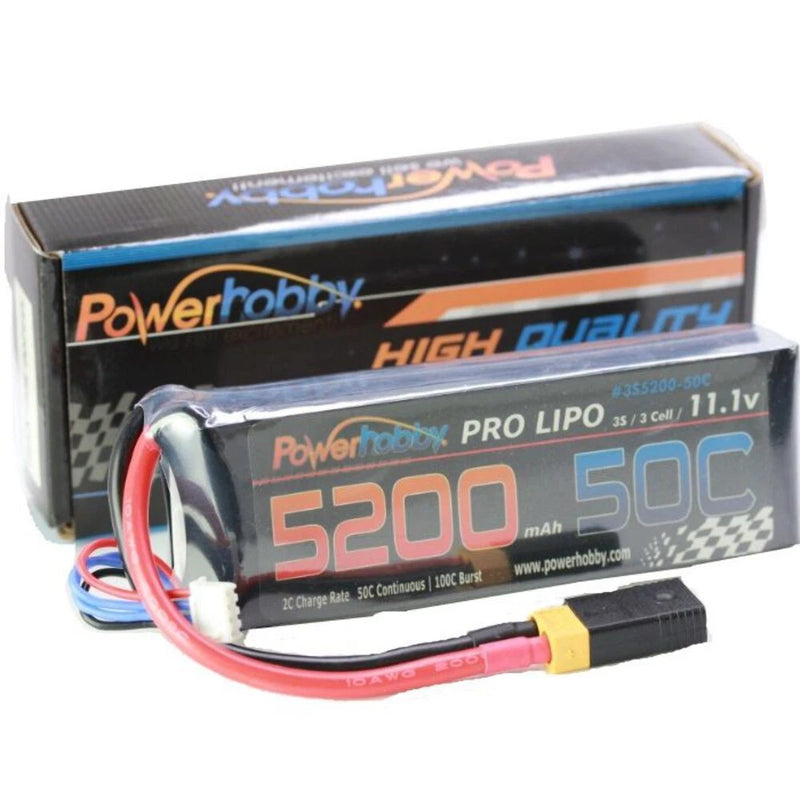 Powerhobby 3S 11.1V 5200mAh 50C Lipo Battery Pack with XT60 Plug w/ Traxxas Battery