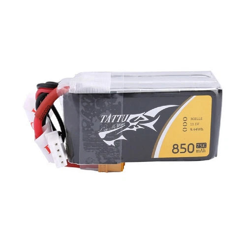 850mAh 3S 11.1V 75C Tattu Lipo Battery Pack with XT30 Plug Battery
