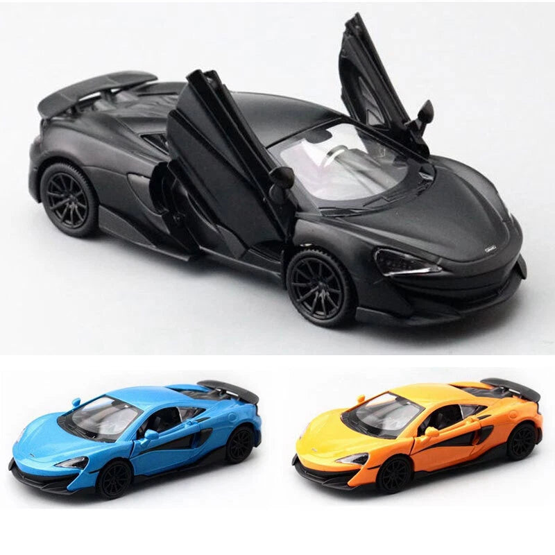 1:36 McLaren 600LT Diecast Model Car Toy Cars Doors Open Pull Back Toys for Boys