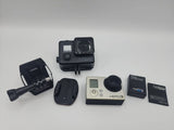 GoPro HERO3 Silver action camera kit with housing, mount, battery, and case