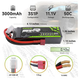 RC Airplane Helicopter Battery 11.1V 3000mAh