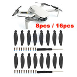 Carbon fiber propeller blades set, black and white, with screws and screwdriver