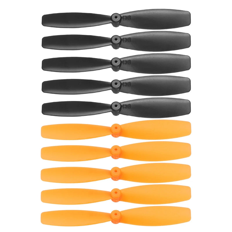 10-pack 55mm 2-inch 2-vane propeller blades, black and orange