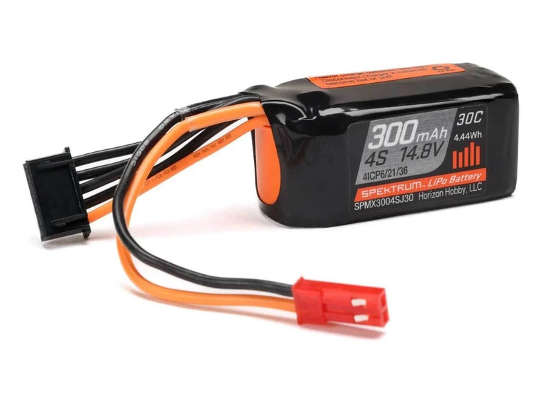 Spektrum 4S 14.8v 300mAh 30C LiPo Battery Pack JST SPMX3004SJ30 Battery