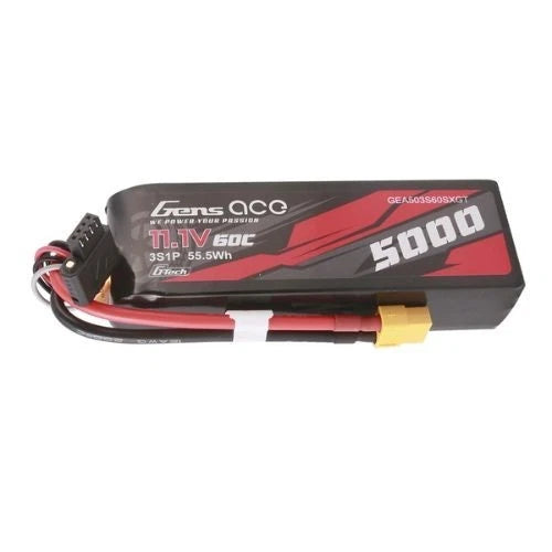 5000mAh 3S 60C 11.1V Gens ace G-Tech Lipo Battery Pack with XT60 Plug