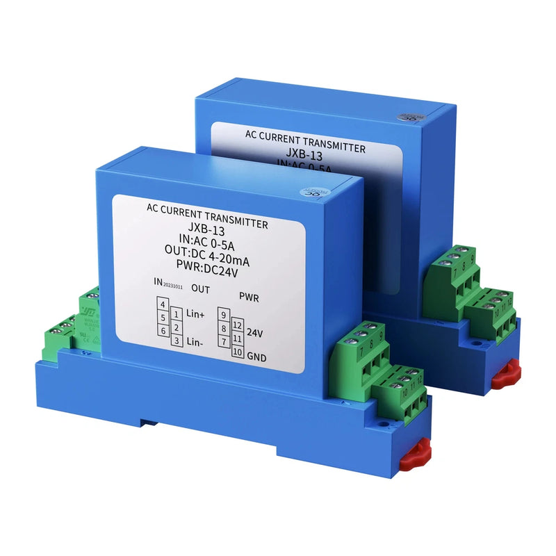 35mm Din Rail Voltage Transmitter DC 0-5V 0-20V 0-100V 0-500V Signal Converter