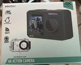 Vivitar 4K Action Camera Waterproof WiFi Black 12MP New