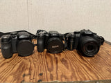 Panasonic Lumix G10 + Kodak + Fuji film Camera Lot AS IS PARTS OR REPAIR