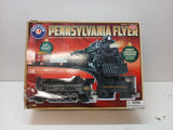 Lionel Pennsylvania Flyer G-gauge battery model train set box with steam locomotive illustration.