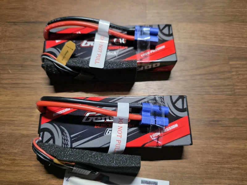 2X Gens Ace G-Tech 5300mAh 7.4V 60C 2S Lipo Battery HardCase EC5 For 1/8 RC Car Battery